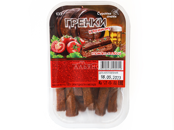 Сурские гренки Томат спайси (100 гр) в Бийске